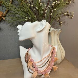 Elegant Pink Beaded Necklace